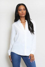 Tailored Button Front Blouse