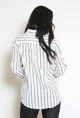 Striped Print Tailored Blouse 