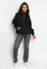 Button Neck Hoodie