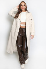 PU Belted Trench Coat