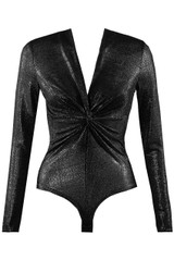 Metallic Front Twist Bodysuit 