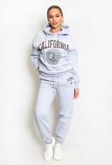 'CALIFORNIA' Slogan Hooded Sweatshirt And Joggers Set