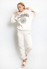 'CALIFORNIA' Slogan Hooded Sweatshirt And Joggers Set