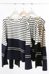 Mono Stripe Round Neck Jumper