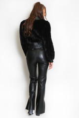 Faux Fur Panel Biker Jacket