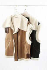 Faux Suede Shearling Gilet 