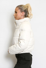 PU Cropped Puffer Jacket 