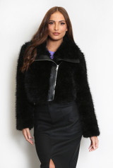 Shaggy Faux Fur Biker Jacket