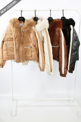 PU Jacket With Faux Fur 