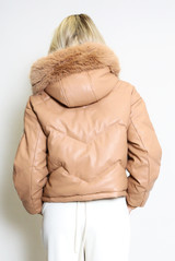 PU Jacket With Faux Fur 