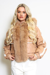 PU Jacket With Faux Fur 