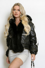 PU Jacket With Faux Fur 