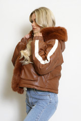 PU Jacket With Faux Fur 