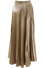 Satin Pleated Maxi Skirt