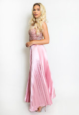 Satin Pleated Maxi Skirt