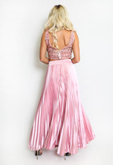 Satin Pleated Maxi Skirt