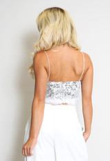 Sequin Feather Crop Tops