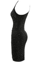 Black Embellished One Shoulder Mini Dress