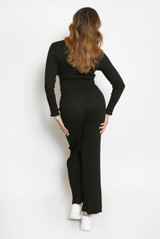 Ribbed Cardigan and Wide Leg Trouser Set