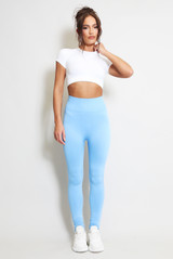 Ribbed Waist Band Push Up Leggings