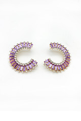 Half Circle Jewel Statement Earrings