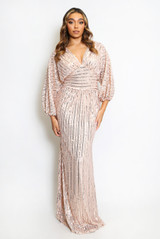 Sequin V Neck Maxi Dress