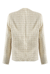 Fringe Hem Tweed Blazer