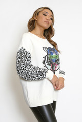 Sequin Tiger Motif Jumper