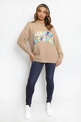 Rock And Roll Slogan Sequin Jumper