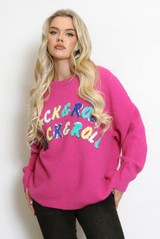 Rock And Roll Slogan Sequin Jumper