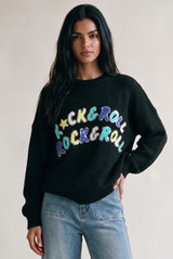 Rock And Roll Slogan Sequin Jumper