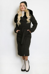 Long Puffer Long Coat With Removable Faux Fur