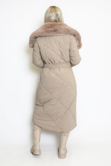 Long Puffer Long Coat With Removable Faux Fur