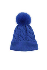 Pom Pom Cable Knit Beanie Hat