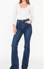 Wide Leg Dark Wash Denim Jeans 