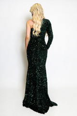 One Shoulder Sequin Embellished Maxi Dress