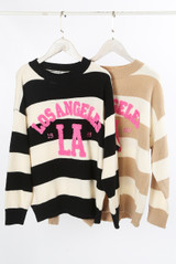 Los Angeles Slogan Striped Jumper