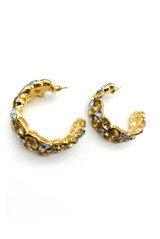 Chunky Diamante Hoop Earrings