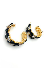 Chunky Diamante Hoop Earrings