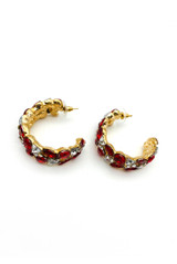 Chunky Diamante Hoop Earrings