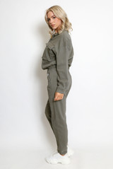 Front Pocketed Buttons Up Jacket And Trouser Set