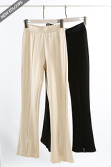 High Waist Ankle Slit Flare Trouser