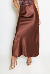 Satin A-Line Maxi Skirt