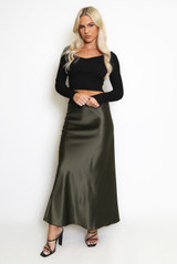 Satin A-Line Maxi Skirt