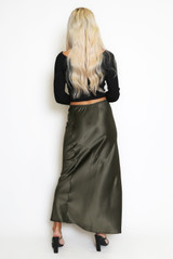 Satin A-Line Maxi Skirt