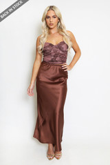 Satin A-Line Maxi Skirt