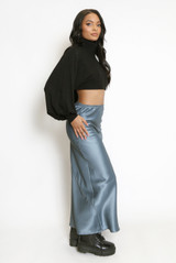 Satin A-Line Maxi Skirt