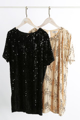 Sequin Round Neck Shift Dress