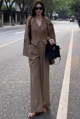 Halter Neck Waist Coat And Wide Leg Trouser Set