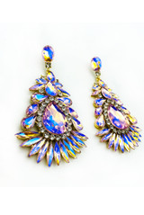 Diamante Statement Glass Earrings